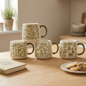 Mug à lait en porcelaine classique de luxe léger, motif floral, motif de dessin animé, sans danger pour les aliments, compatible lave-vaisselle/micro-ondes, vente chaude - Product Image 1