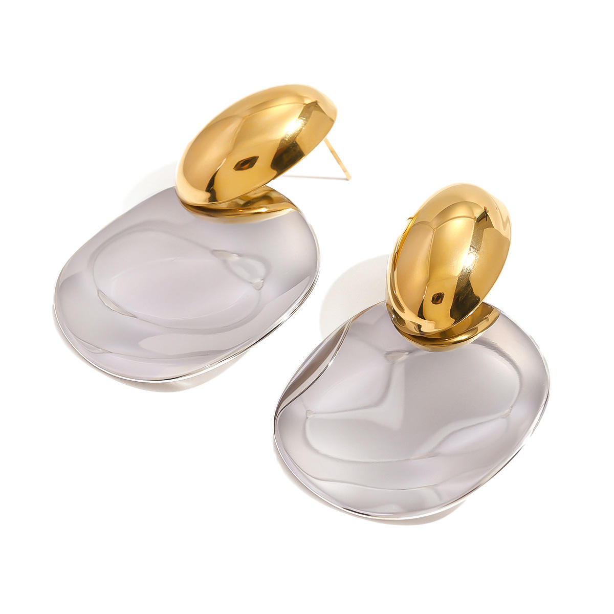 Boucles d'oreilles bicolores