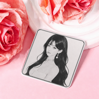Badge miroir métallique personnalisé, épinglette brillante sur mesure, accessoire esthétique pour sacs, cadeau d'anniversaire haut de gamme personnalisé pour ami