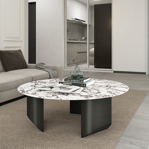 <span class=keywords><strong>Mesa</strong></span> de centro de sala de estar de <span class=keywords><strong>diseño</strong></span> de lujo italiano, <span class=keywords><strong>mesa</strong></span> de centro de consola <span class=keywords><strong>redonda</strong></span> de <span class=keywords><strong>cristal</strong></span> con marco negro dorado - Product Image 3