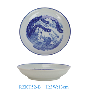 RZKT52 Series Chinoiserie Floral Bleu et Blanc Porcelaine Faite à la Main Assiettes de Haute Qualité 5 pouces pour <span class=keywords><strong>Cadeau</strong></span> de Noël Graduation - Product Image 3