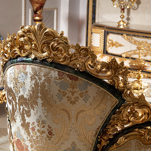 Muebles barrocos de corte francés personalizados, madera maciza tallada a mano, juego de Muebles clásicos para sala de estar, combinación de sofá de lujo - Product Image 5