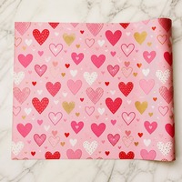 Valentijnsdag Hartprint Inpakpapier Rol 80gsm Kunstpapier Roze Rood Cadeaupapier Groothandel Bulk Valentijnsdag Cadeaupapier