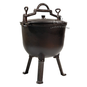 Nồi gang màu đen có tay cầm và nắp, nồi gang ba chân - Product Image 3