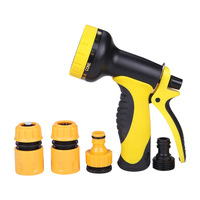 Boquilla de plástico para manguera de jardín, juego de pistola de agua con 10 patrones, venta al por mayor de fábrica, PISTOLA DE PULVERIZACIÓN de agua barata