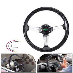 Volante de acrílico de 14 pulgadas (345 mm) estilo carreras con 3 radios para modificación de automóviles - Product Image 4
