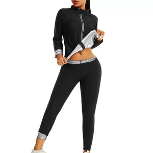 Traje de Sauna <span class=keywords><strong>2</strong></span> en <span class=keywords><strong>1</strong></span> de Alta Calidad 2025, Leggings Adelgazantes para Mujer, Quemador de Grasa, Top de Manga Larga, Moldeador Corporal, Traje de Yoga para Fitness - Product Image 4