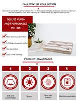 Lit de luxe pour animaux Simons Cat Matelas thermique moelleux brun hiver avec coussin chauffant solide motif chien