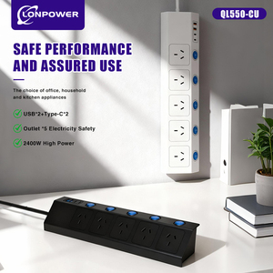 Oem Custom Logo Beschikbaar Bs Stekker Extension <span class=keywords><strong>Socket</strong></span> 5 Stopcontacten USB-A (2 Poorten) USB-C (2 Poorten) Mov Overspanningsbeveiliging Brand Ziekenhuis - Product Image 2