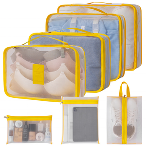 MKW4009 New Nylon Mesh Travel <strong>Organiser</strong> 7pcs-set Suitcase Clothes Shoes Underwear <strong>Organiser</strong> Bag Packing Cubes Durable Bag - Product Image 6