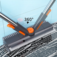 Brosse de nettoyage robuste pour sols avec long manche, poils rigides et brosse à récurer pour le nettoyage de la douche, de la salle de bain, de la piscine, du garage, de la cuisine et des murs