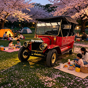 Voiture électrique classique vintage à 4 places, véhicule de tourisme rétro haute capacité avec batterie au lithium, au meilleur prix - Product Image 1