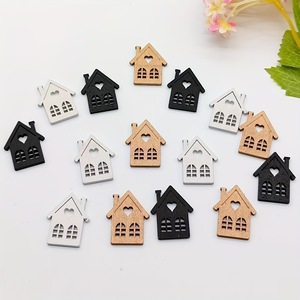 Wooden House Ornament <b>Mini</b> Laser Cut Hanging Decor For Christmas <b>Table</b> Decoration Rectangle Shape Boxwood Material - Product Image 3