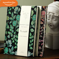 Carnet à couverture rigide en tissu jacquard tissé vintage A4 A5 A6 personnalisé pour femmes, idéal comme cadeau promotionnel avec plusieurs marque-pages en ruban