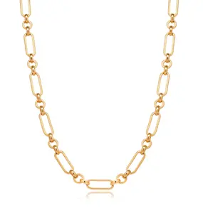 Inspire bijoux en acier inoxydable 18K or PVD placage trombone Figaro chaîne collier étanche pour les femmes mode bijoux cadeau