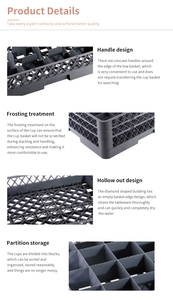 Contenitori portaoggetti vano portaoggetti in <span class=keywords><strong>vetro</strong></span> 9/16/20/25/36/49 scomparti <span class=keywords><strong>scolapiatti</strong></span> in plastica multifunzione in plastica grigio e marrone - Product Image 5