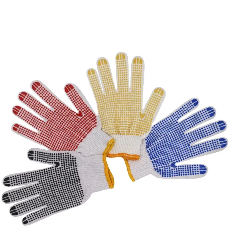 Winter Indoor Outdoor Slip Resistant Heavy Duty Cotton Knit Men Women Construction Gardening Fishing PVC Dotted Work Gloves