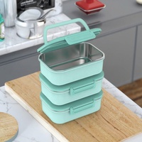 Lonchera Bento de Acero Inoxidable 304 con Múltiples Compartimentos Sellados para Mantener la Comida Fresca, Contenedor de Almuerzo para Niños, Estudiantes y Cantina