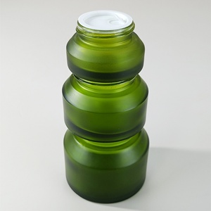 15g 30g 50g 100g Slant Glass Jar Inclined Slope Shoulder Cream Container Cosmetics Empty Matte Frosted Green Glass Cream Jar - Product Image 2