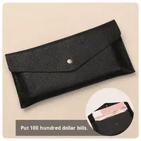 Dompet Panjang Vintage Unisex 2025, Dompet Retro Kancing PU, Tas Lunak Multi-Kartu, Laris Manis
