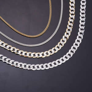 Prodotti di Tendenza Collana con Catena Franco in Argento Sterling 925 Placcato Oro 10k con Chiusura a Artiglio per Uomo - Product Image 1