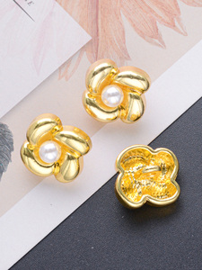 2026 Sang Trọng Thạch Ngọc Trai Kim Loại Nút Đa Năng Trang Trí Tay Khâu Vàng Nút Phụ Kiện Cho Dresses Áo Sơ Mi Áo Khoác - Product Image 3