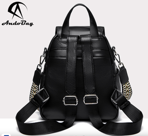 AndoBag Fashion <b>Backpacks</b> for Women Genuine Cow Leather Shoulder Bag Travel <b>Backpack</b> <b>Large</b> Capacity Commuting Handbag 8801 - Product Image 3