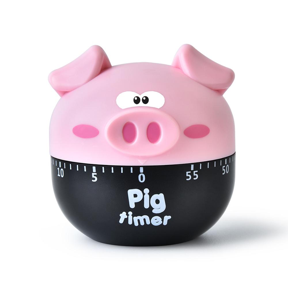 Cartoon Pig Kitchen Timers 60 Minutes Cooking Timer Not Needing Battery Alarm Clock Cooking Tools Timer Mechanical