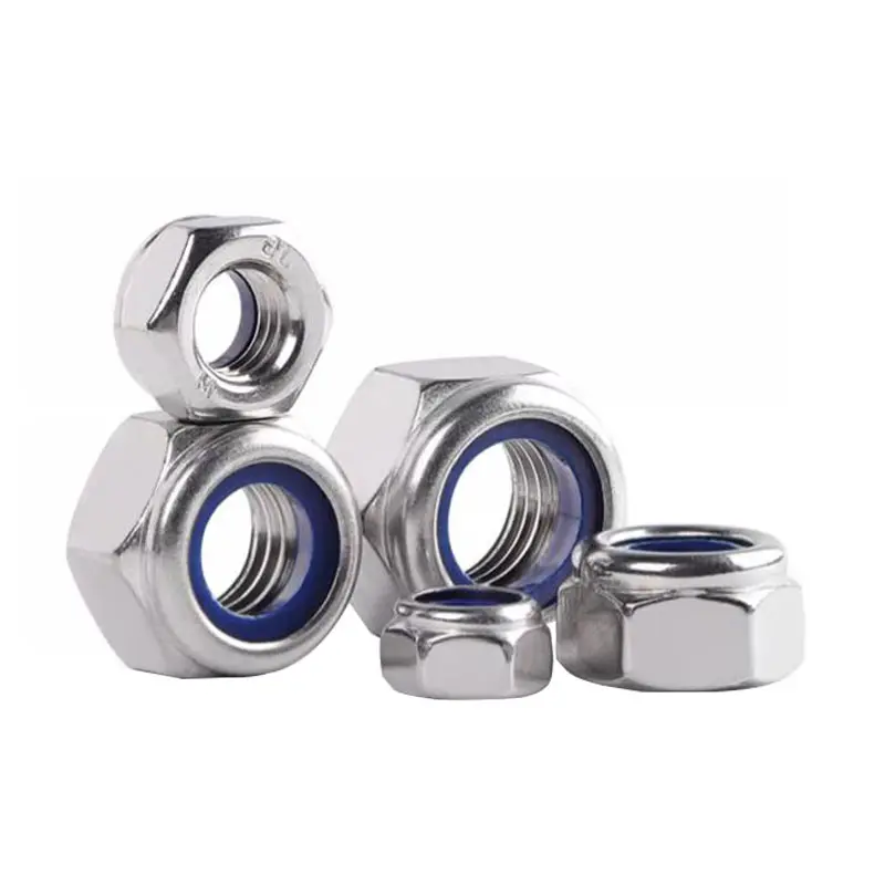 Hot Sale Fastener Product M3-M30 Self Locking Nut 304 316 Stainless Steel Din985 Nylock Nut