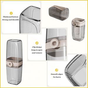 <b>Toothbrush</b> <b>Holder</b> Travel <b>Toothbrush</b> Transparent Case Toothpaste <b>Toothbrush</b> Storage Containers Portable Mouthwash Cup Carrier - Product Image 4