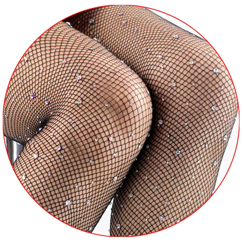 Wholesale Sexy back one-line pantyhose Rhinestone Fishnet Stockings Diamond fashion scrunch butt leggings pantyhose Tights