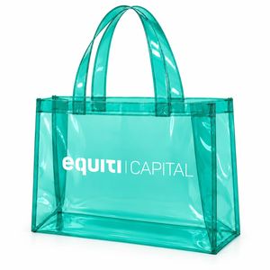 Sac fourre-tout transparent en PVC, sac à bandoulière étanche, sac de plage, sac à main personnalisé avec logo imprimé, vente en gros - Product Image 6