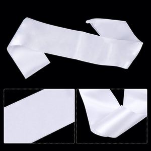Banda de satén blanca para concursos de belleza, ocasiones navideñas, fiestas de cumpleaños, regalos de graduación, con logotipo personalizado DIY - Product Image 4
