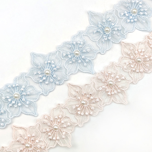 Robe de mariée brodée en Organza de couleur Pure, vêtements créatifs, en dentelle de perle, accessoires en <span class=keywords><strong>textile</strong></span> de maison, bricolage, CR163 - Product Image 4