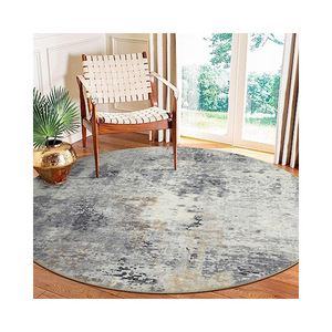 Tapis rond à motif teinté à l'encre, diamètre 8 pieds, résistant aux taches, tapis de salon, décoration intérieure, tapis de sol - Product Image 5