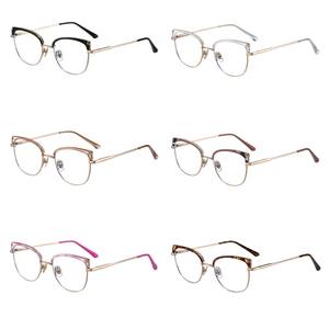 Gafas de Ojo de Gato 87331 para Mujer, Montura Metálica con Patillas de Resorte, Protección contra Luz Azul, Montura Completa, Tamaño Mediano, Gafas Ópticas - Product Image 5