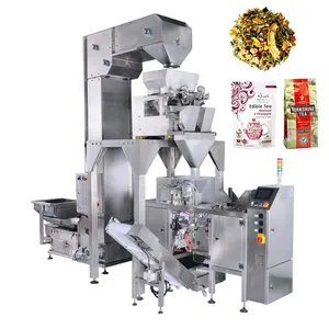 Machine d'emballage automatique de sachets préformés pour thé en vrac et café, certifiée CE, pour sachets Doypack à soufflet et à fermeture éclair, machine à emballer les sachets Doypack - Product Image 1