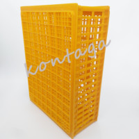 Caisse de transport pliable en plastique pour volailles, cage à poulets empilable avec porte coulissante, ventilée, en PP, pour oiseaux vivants, canards, pigeons