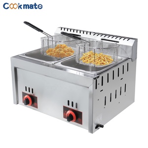Friteuse Professionnelle Robuste à Panier Unique, Comprend des Paniers à Friture et un Couvercle de Nuit Électrique ou à Gaz - Product Image 3