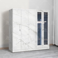 Armoire convertible et extensible en acier à 4 portes pour chambre de bébé, entrepôt, hall, armoire en plastique enrichie pour chambre à coucher
