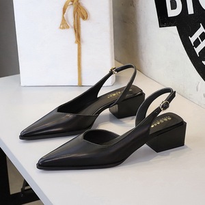 Sandales tendance pour femme à talon haut de 4,5 cm – Mules à talon bas - Product Image 2