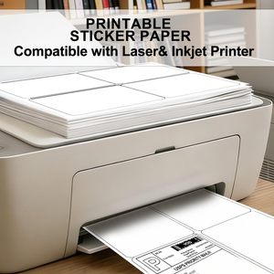 4x5 Inch Matte White Printable Shipping Address Labels 4-Up 40 Sheets Compatible Laser Inkjet <b>Printer</b> For Mailing Packaging - Product Image 3