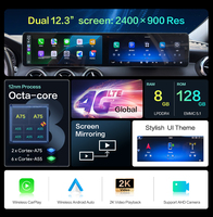 Lecteur DVD de voiture à double écran 12,3 pouces, autoradio Android, navigation GPS, CarPlay pour Mercedes-Benz Classe A (W176) CLA C117 GLA X156 B W246