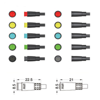 Câble Julet 2 broches/3 broches/4 broches/5 broches/6 broches, ligne étanche pour câble d'extension de vélo électrique