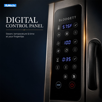 Horno Combinado Comercial de 6 Bandejas con Limpieza Automática, Sonda para Carne, Vaporización, Horneado, Convección por Aire Caliente y Velocidad del Viento Ajustable