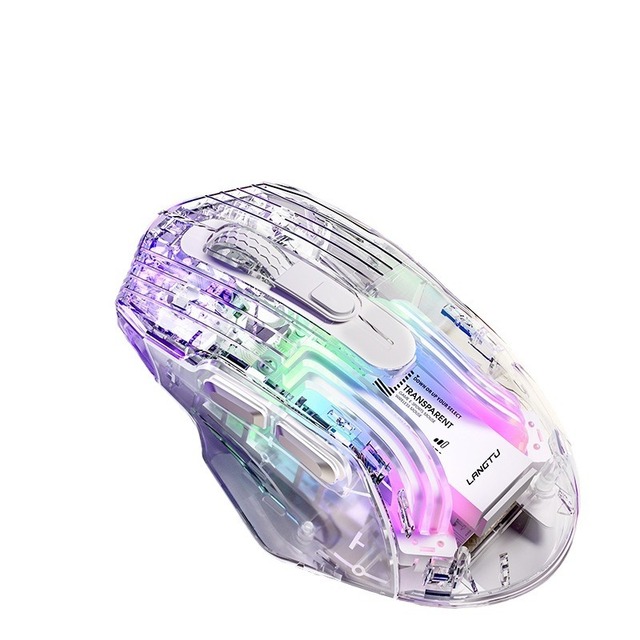 LANGTU G4 Right-Handed Ergonomic Three-Mode 2.4Ghz Wireless Gaming Mouse RGB Backlit 7 Buttons 3600 DPI Optical Sensor Office