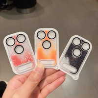 Coque d'objectif photo dynamique et populaire avec paillettes et sable mouvant pour iPhone 18 Pro Max 17 Pro – Protections d'objectif en verre pour téléphone