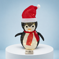 Figurine de pingouin de Noël lumineuse à LED étanche IP44, pliable, en fil de fer métallique, pour décoration extérieure de jardin