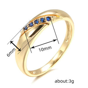 Anillo de compromiso de moda para mujer Q583 con gema de zafiro, engaste de canal, piedra natural redonda - Product Image 5