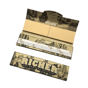 Juego de Papel de Liar Marrón Ecológico Sin Blanquear con Molinillo de Hierbas y Bandeja Metálica para Liar, Accesorios para Fumar, Regalo - Product Image 3